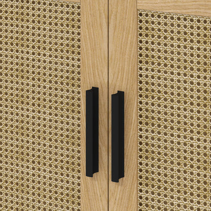 Nancy's Castelmola Wastafelkast - Badkamerkast - Wastafelmeubel - Eiken - Rotan - ± 60 x 40 x 60 cm