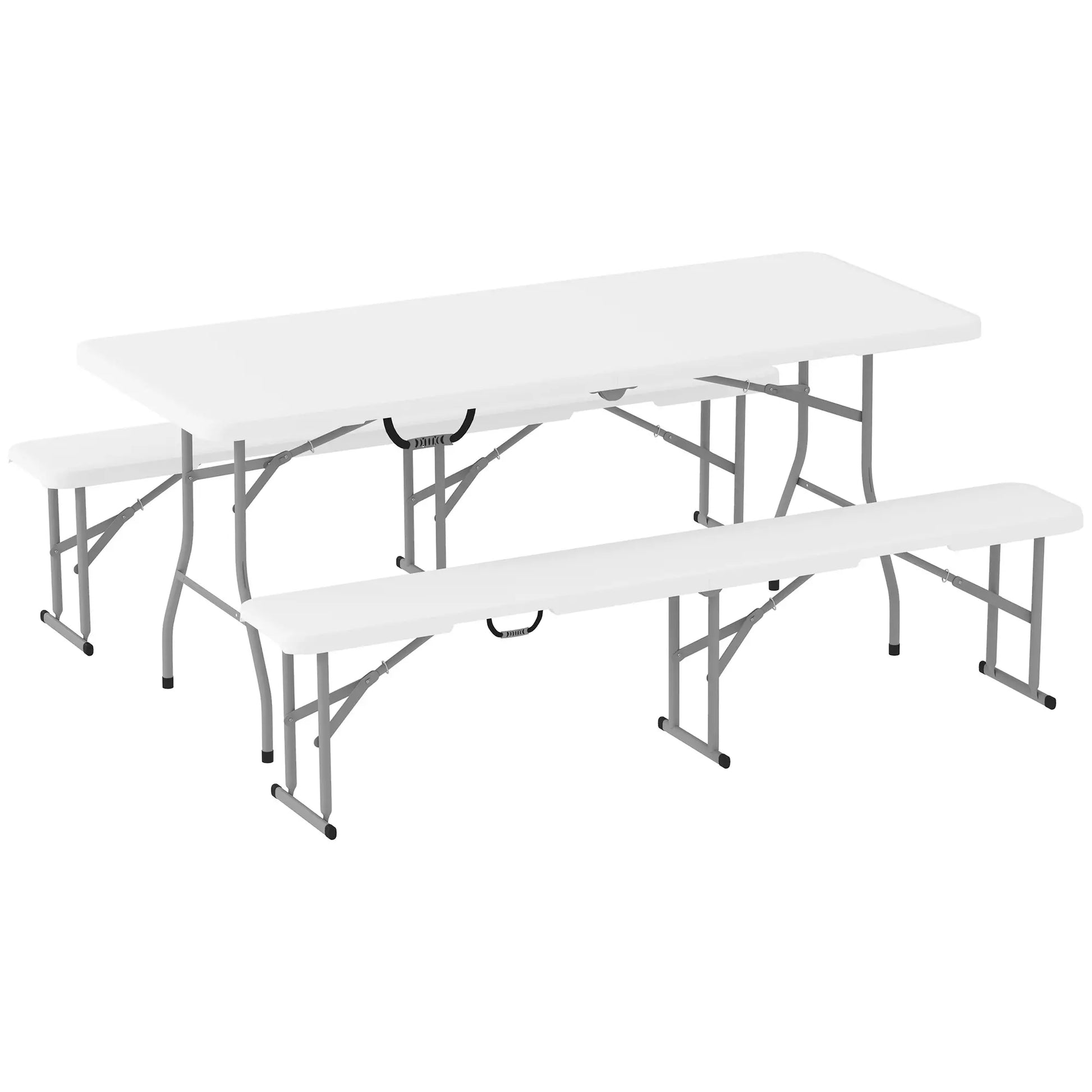 Nancy's Corsico Picknicktafel - Picknickbank - Campintafel - Campingbank - 3-Delige Set - Opvouwbaar - Wit