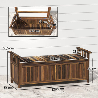 Nancy's Garga Tuinbank met Opbergruimte - Houten Tuinbankje - Dennenhout - ± 130 x 55 x 55 cm