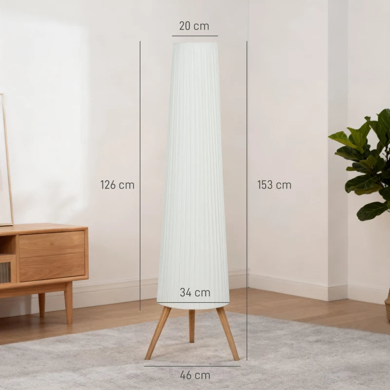 Nancy's Parrano Vloerlamp - Staande Lamp - LED-Lamp - Dimbaar - Wit - Staal / Hout