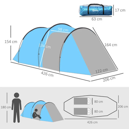 Tente de camping Nancy's Epsinhel - Tente de camping - 2 à 3 personnes - Bleu - ± 425 x 205 x 155 cm