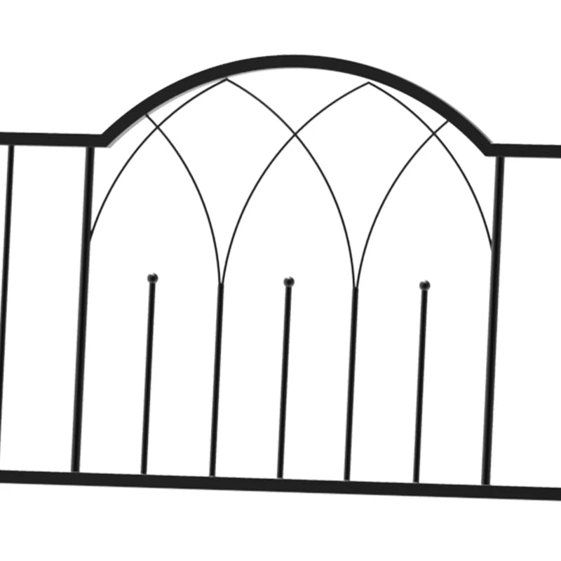 Nancy's Ricadi Tuinbank - Rozenboog - Parkbank - Zwart - Staal - ± 115 x 60 x 205 cm
