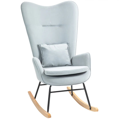 Nancy's Marmeleiro Schommelstoel - Relaxstoel - Loungestoel - Lichtgrijs - Fluweel