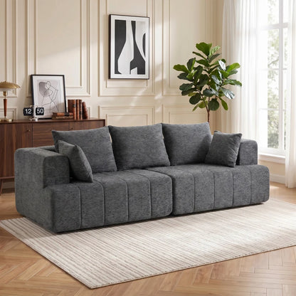 Nancy's Terlago 3-Zitsbank - Sofa - 3 Persoons Bank - Grijs - Chenille - ± 250 x 105 x 85 cm