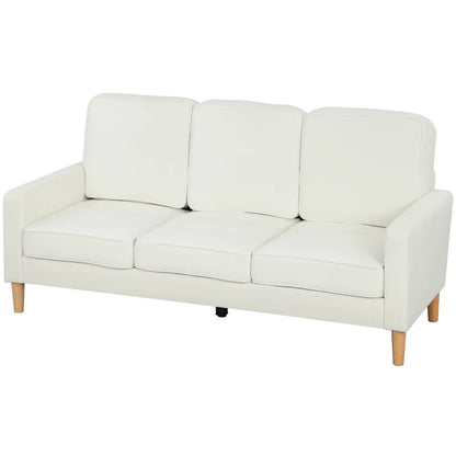 Nancy's Minozzo 3-Zitsbank - Driepersoonsbank - Bank 3 personen - Crèmewit - Fluweel - ± 185 x 80 x 80 cm