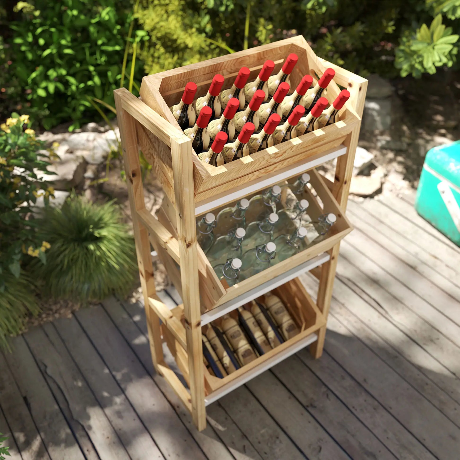 Nancy's Cles Krattenrek - 3-Laags - Dennenhout - ± 55 x 30 x 110 cm
