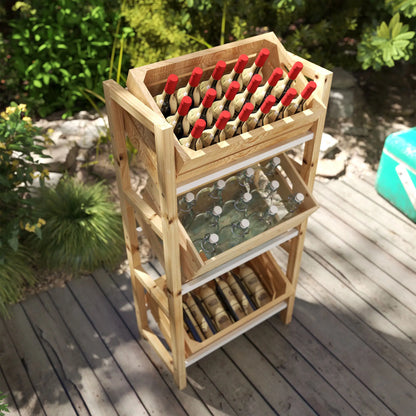 Nancy's Cles Krattenrek - 3-Laags - Dennenhout - ± 55 x 30 x 110 cm