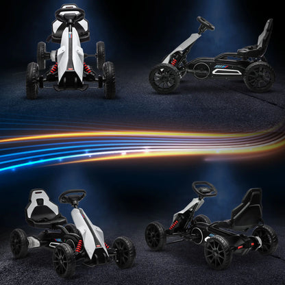 Nancy's Lamon Kinderkart - Kart voor Kinderen - Elektrisch - 3 tot 5 km/u - Wit