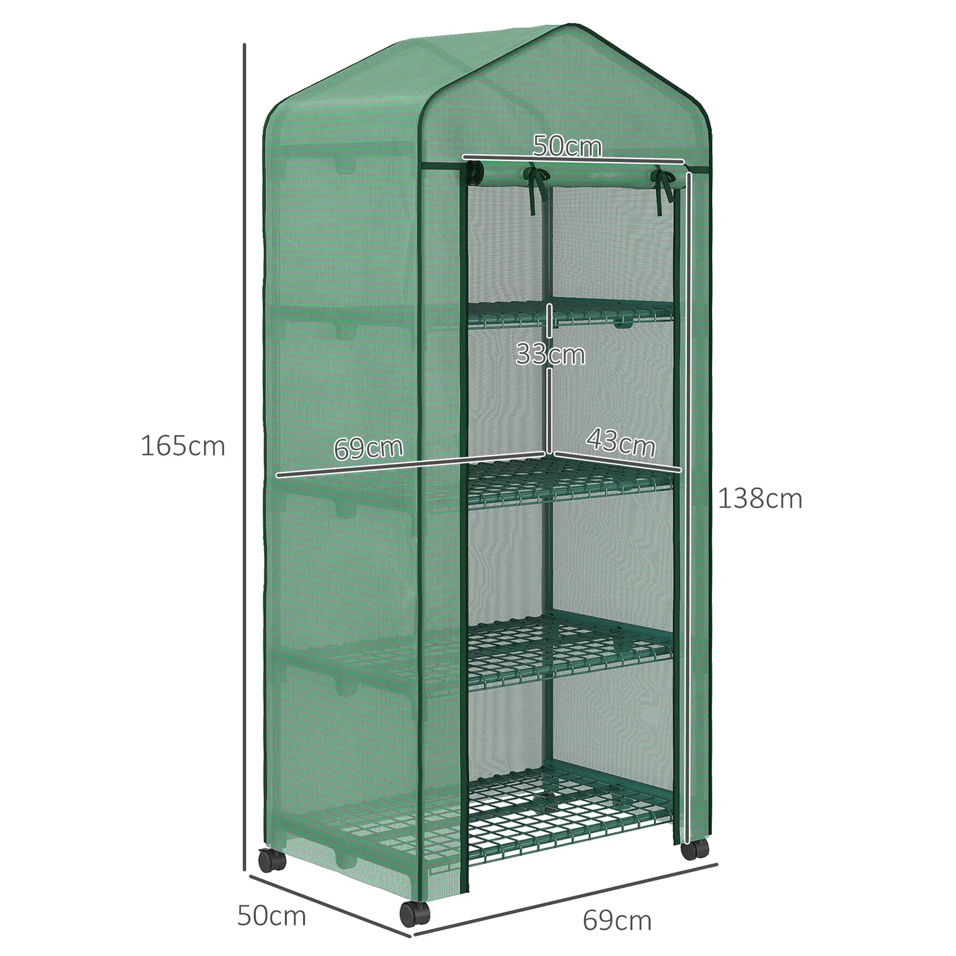 Nancy's Paredes Foliekas - Broeikas - Minikas - Plantenkas - Plantenrek - Groen - ± 70 x 50 x 165 cm
