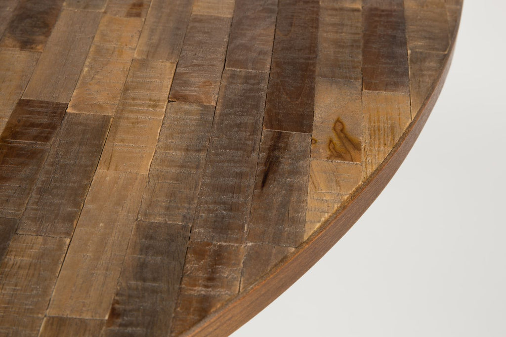 Nancy's Cunhos Eettafel Rond - Eetkametafel - Teakhout - Bruin / Zwart - Ø 110 cm