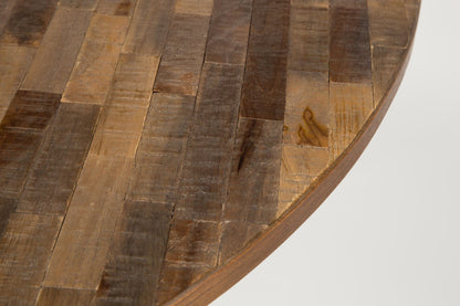 Nancy's Cunhos Eettafel Rond - Eetkametafel - Teakhout - Bruin / Zwart - Ø 110 cm