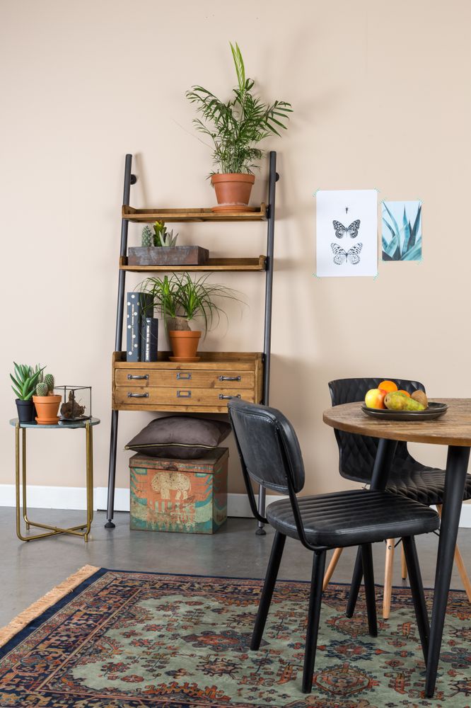 Nancy's Cunhos Eettafel Rond - Eetkametafel - Teakhout - Bruin / Zwart - Ø 110 cm