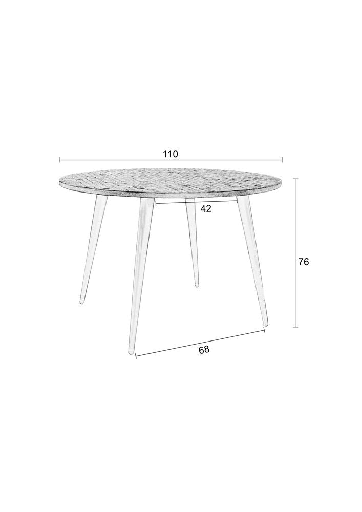 Nancy's Cunhos Eettafel Rond - Eetkametafel - Teakhout - Bruin / Zwart - Ø 110 cm