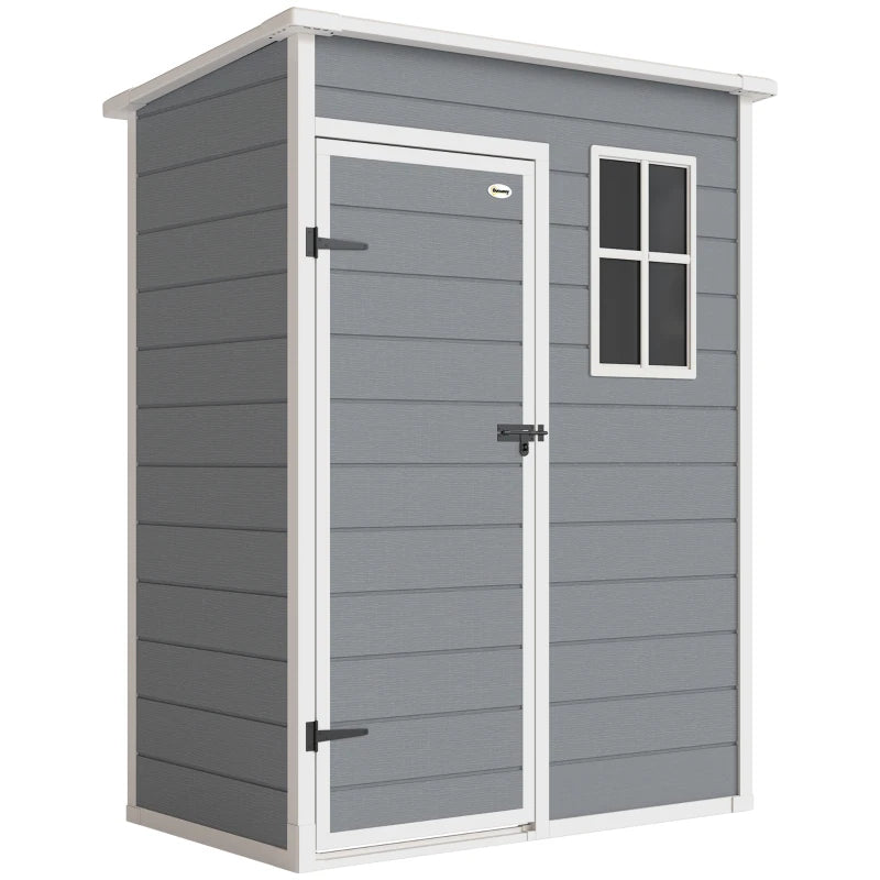 Nancy's Montazzoli Opbergschuur - Tuinhuisje - Schuur - Gereedschapsschuur - Grijs - ± 150 x 90 x 193/184 cm