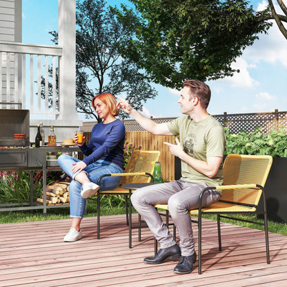 Nancy's Genga Bistroset - Balkonset - Tuinset - Grijs - Staal / Rotan