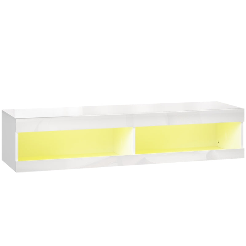 Nancy's Montegallo TV Meubel - TV Kast - Lowboard - LED-Verlichting - Hoogglans Wit - 140 x 40 x 30 cm