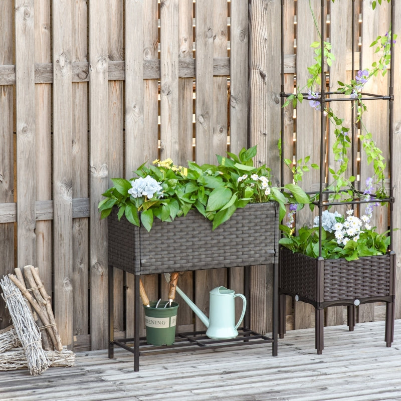 Nancy's Tuckahoe Plantenbak - Verhoogd Bloembed - Tuinbed - Rotan - ± 70 x 30 x 70 cm