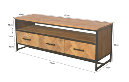 Nancy's Mangualde TV Meubel - TV Kast - Teakhout - 45 x 150 x 50 cm