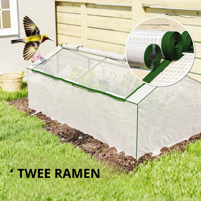 Nancy's Platania Kweekkas - Tuinkas - Plantenkas - Foliekas - Wit - 180 x 90 x 70 cm