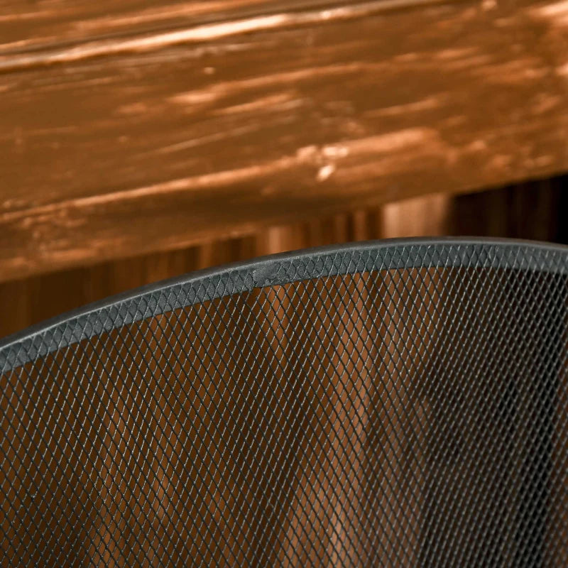 Nancy's Antanhol Haardscherm - Openhaardrek - Vonkenscherm - Zwart - Staal - ± 130 x 20 x 75 cm 