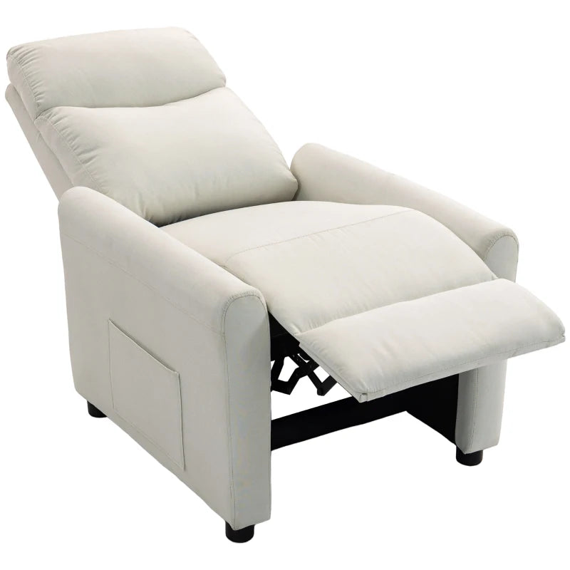 Nancy's Terenzo Lounge Fauteuil - Relaxfauteuil - Loungestoel - Verstelbaar - Crèmewit - Linnen
