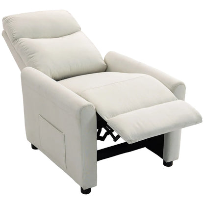 Nancy's Terenzo Lounge Fauteuil - Relaxfauteuil - Loungestoel - Verstelbaar - Crèmewit - Linnen