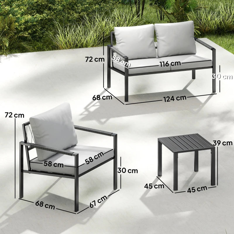 Nancy's Sassetta Loungeset - 5-Delige Terrasmeubelset - Tuinset - Grijs