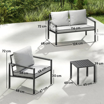 Nancy's Sassetta Loungeset - 5-Delige Terrasmeubelset - Tuinset - Grijs