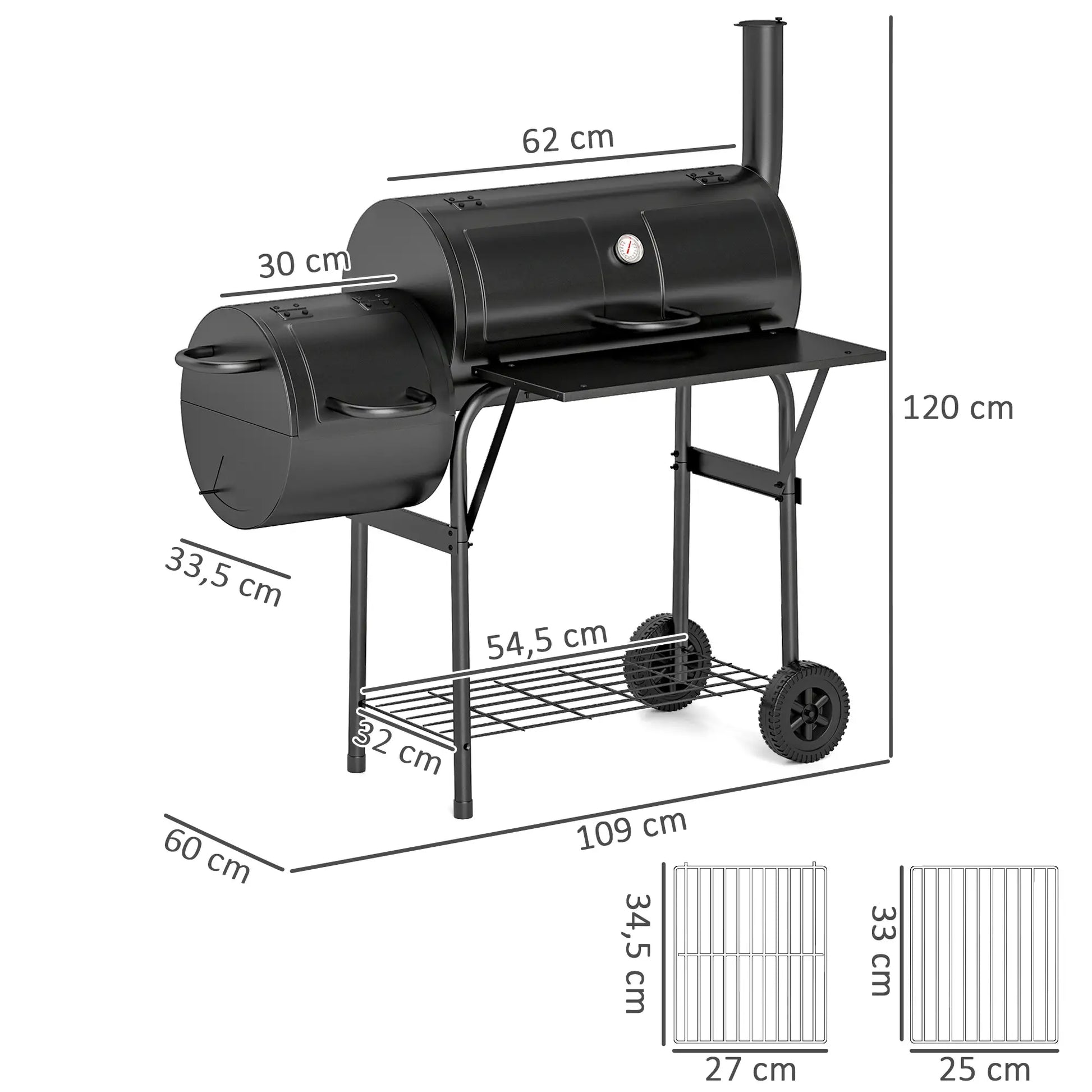Nancy's Courmayeur Barbecue - BBQ - Houtskoolbarbecue - Met Thermometer - Zwart