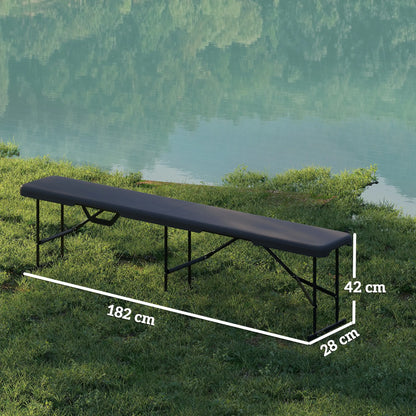 Nancy's Faver Picknickbank - Campingbank - Set van 2 - Zwart - ± 180 x 30 x 40 cm