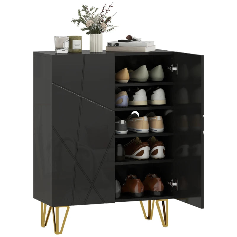 Nancy's Montecchio Schoenenkast - Opbergkast voor Schoenen - Schoenenrek - Zwart - ± 70 x 30 x 95 cm