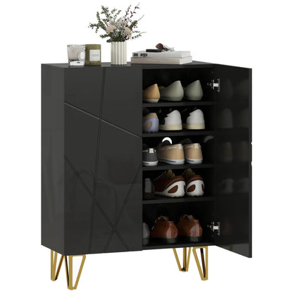 Nancy's Montecchio Schoenenkast - Opbergkast voor Schoenen - Schoenenrek - Zwart - ± 70 x 30 x 95 cm