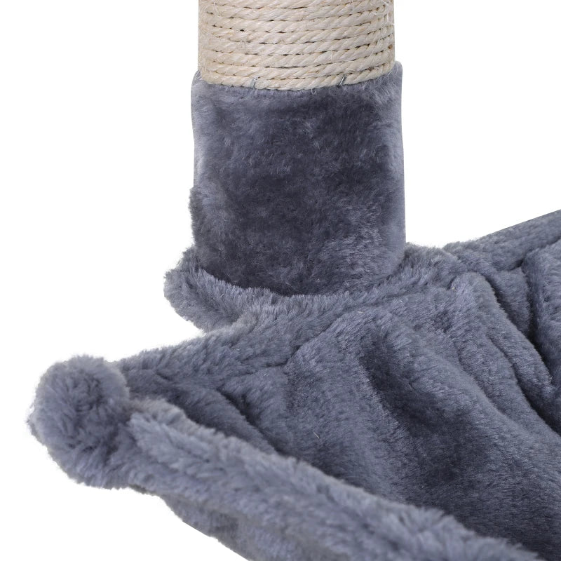 Nancy's Fiaes Krabpaal - Kattenbed - Pluche - Grijs - ± 50 x 40 x 70 cm