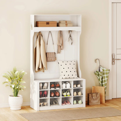 Nancy's Montecreto Wandgarderobe - Kledingrek - Garderobe - Wit - ± 100 x 35 x 170 cm