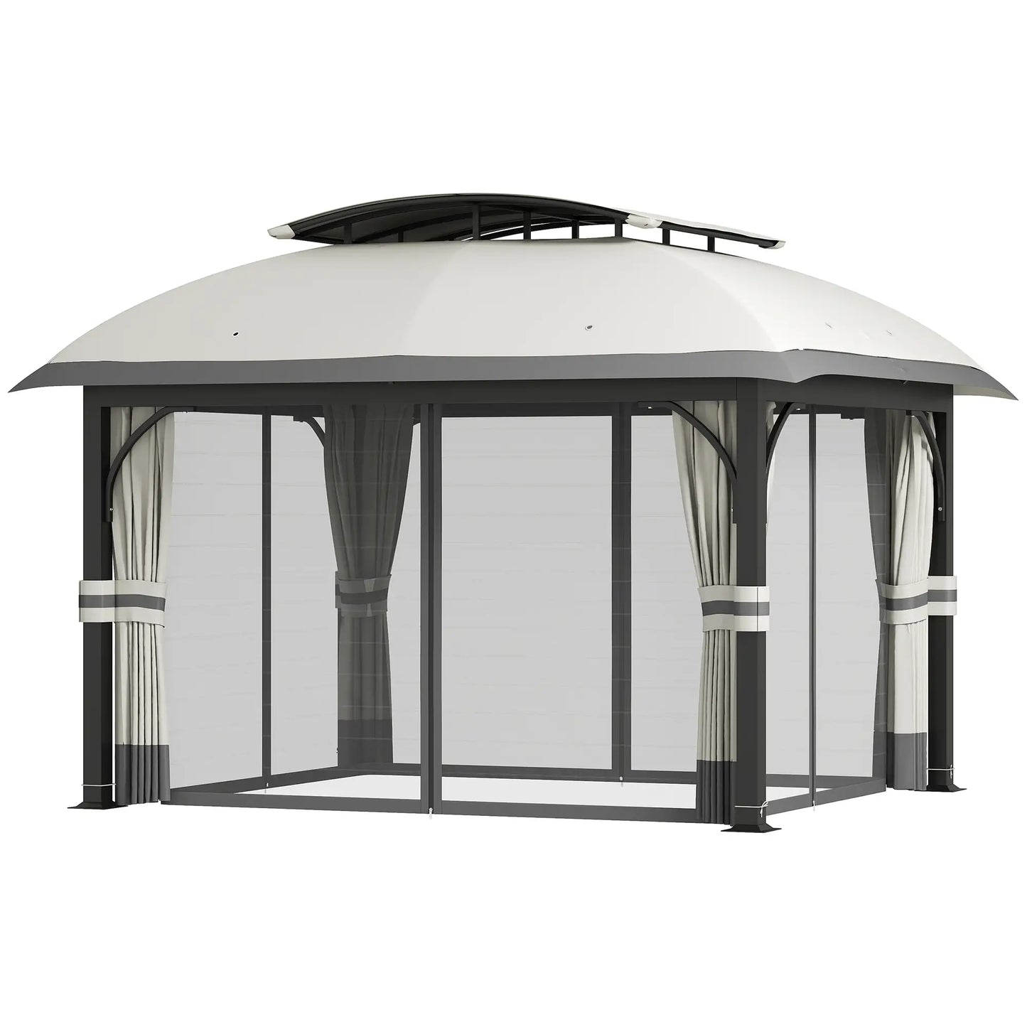 Nancy's Macieira Paviljoen - Tuinpaviljoen - Partytent - Tuintent - Grijs - ± 395 x 330 x 295 cm