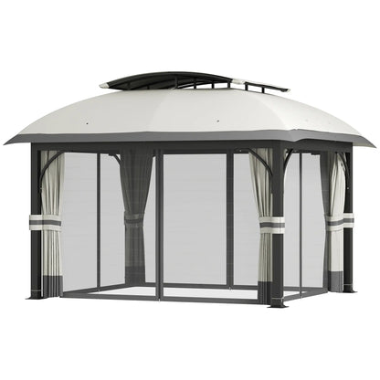Nancy's Macieira Paviljoen - Tuinpaviljoen - Partytent - Tuintent - Grijs - ± 395 x 330 x 295 cm