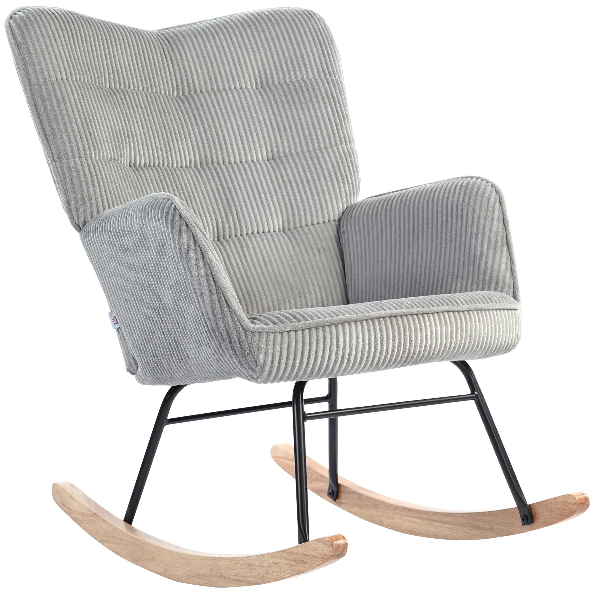 Nancy's Alvendre Schommelstoel - Loungestoel - Relaxstoel - Grijs - Ribfluweel