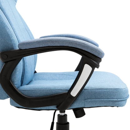 Nancy's Traves Bureaustoel - Kantoorstoel - Draaibaar - Ergonomische rugleuning - Blauw - Linnen