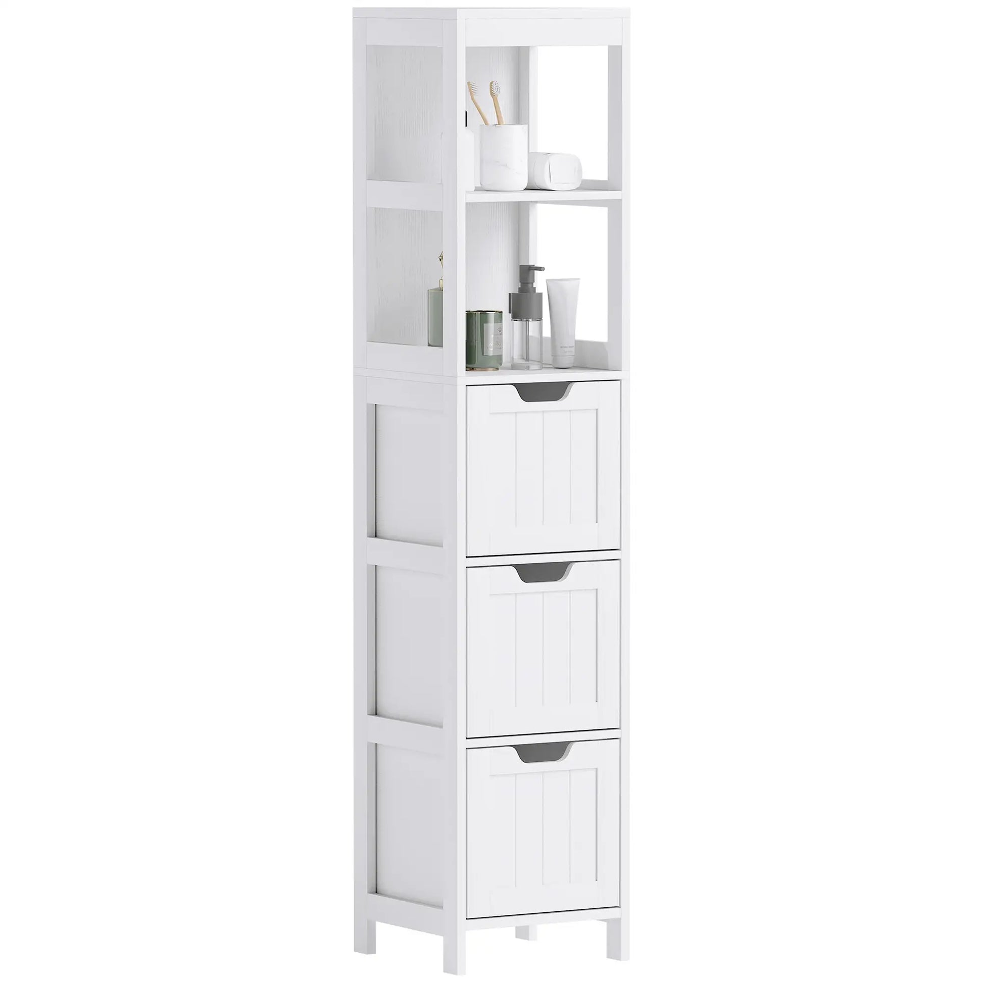 Nancy's Carcoforo Badkamerkast - Badkamermeubel - Wit - ± 30 x 30 x 140 cm
