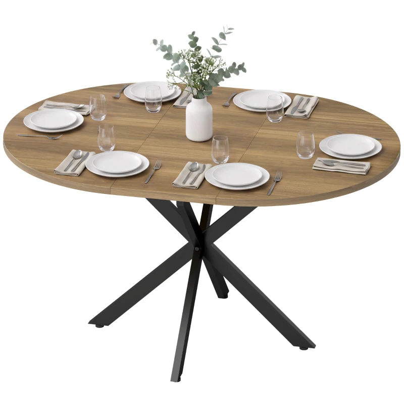 Nancy's Tossicia Eettafel Ovaal - Uitschuifbare eettafel - Tafel ovaal - Bruin / Zwart - MDF / Staal
