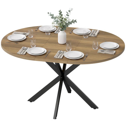 Nancy's Tossicia Eettafel Ovaal - Uitschuifbare eettafel - Tafel ovaal - Bruin / Zwart - MDF / Staal