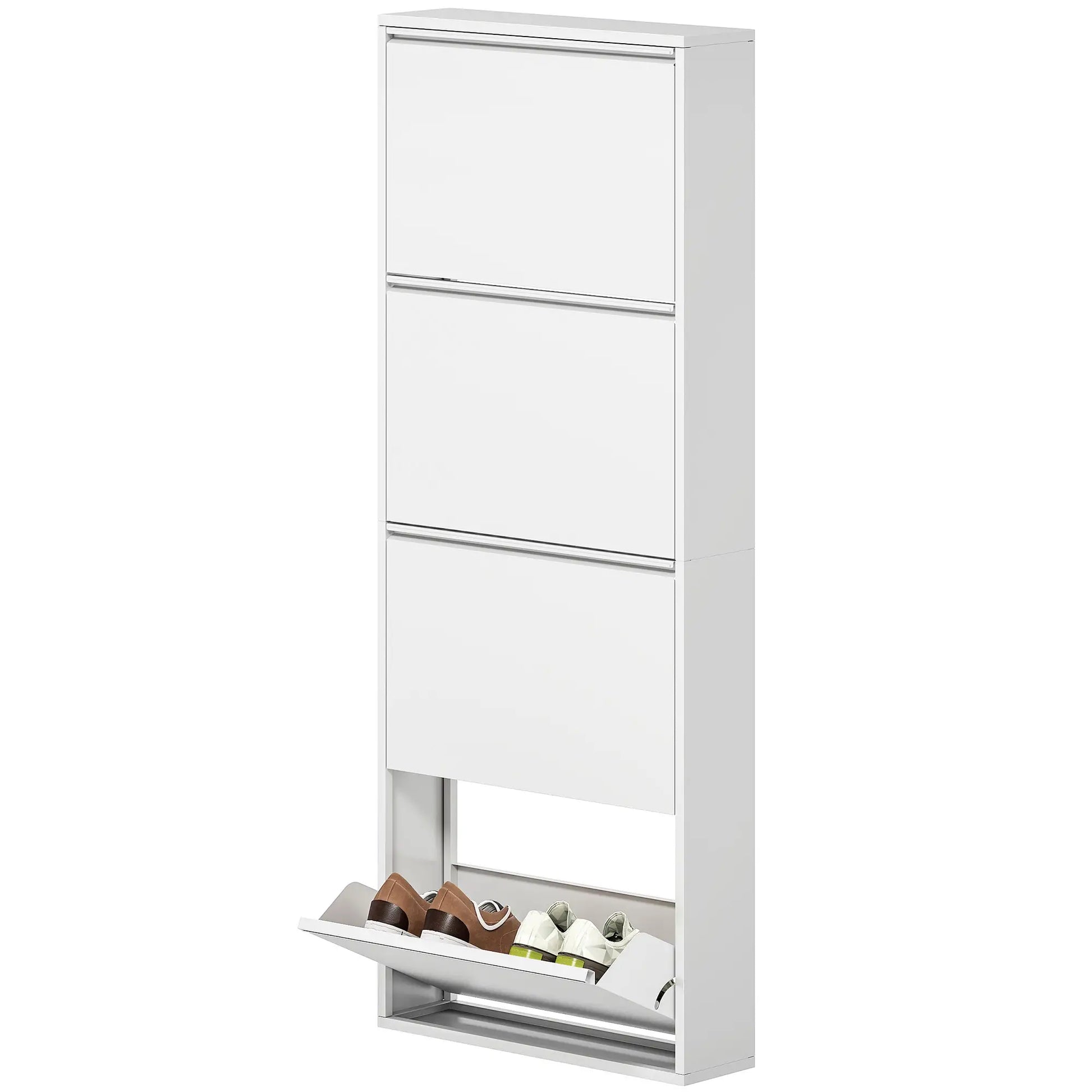 Nancy's Formigine Schoenenkast - Opbergkast voor Schoenen - Wit - ± 55 x 15 x 140 cm