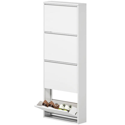 Nancy's Formigine Schoenenkast - Opbergkast voor Schoenen - Wit - ± 55 x 15 x 140 cm