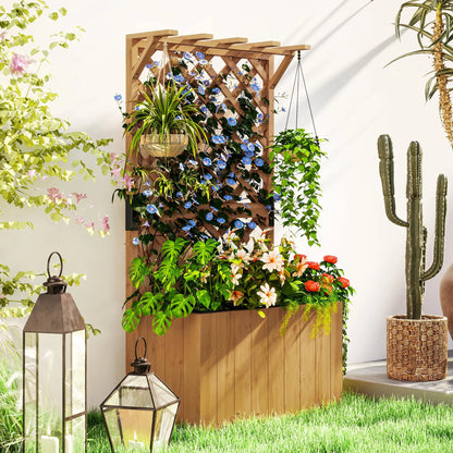 Nancy's Chiusi Plantenbak - Plantenrek - Plantenbed - Dennenhout - ± 65 x 35 x 120 cm