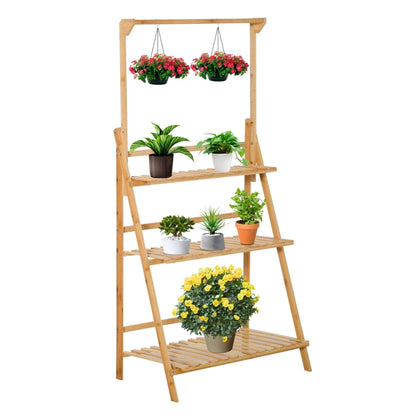 Nancy's Platteville Planter - Flower Stairs - Plant Stairs - Bamboo - ± 70 x 40 x 100-140 cm