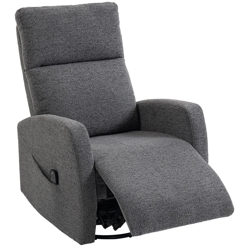 Nancy's Spiazzo Massagestoel - Relaxfauteuil - Draaibaar - Schommelfunctie - Vibratie + Warmte - Donkergrijs - Chenille