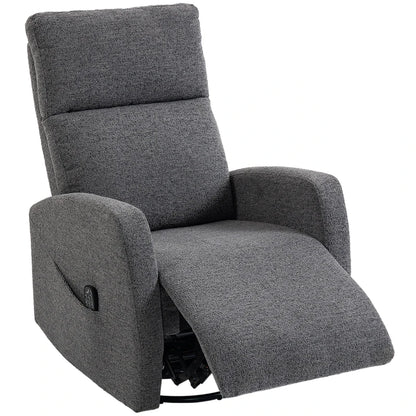 Nancy's Spiazzo Massagestoel - Relaxfauteuil - Draaibaar - Schommelfunctie - Vibratie + Warmte - Donkergrijs - Chenille