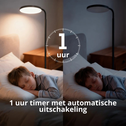 Nancy's Pareto Vloerlamp - Staande Lamp - Aanpasbare LED-Verlichting - Draaibare Kop - Zwart - Staal