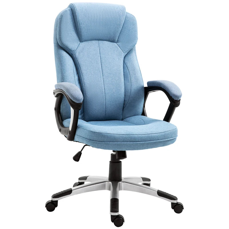 Nancy's Traves Bureaustoel - Kantoorstoel - Draaibaar - Ergonomische rugleuning - Blauw - Linnen