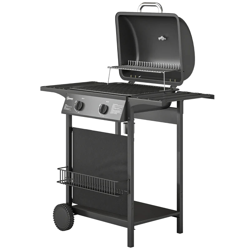 Nancy's Sedrina Gasbarbecue - BBQ - Barbecue op wielen - Thermometer - Tweezone-temperatuurregeling - Zwart